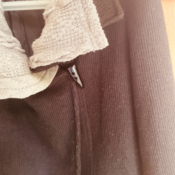 Caroline Morgan Wrap Black One Button Cardigan Jacket Size 12 Gray DoubleCollar - Picture 3 of 11